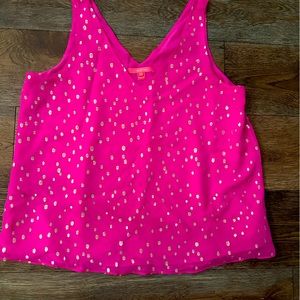 NWOT Lilly Pulitzer Florin Silk Sleeveless elderberry gold size xl